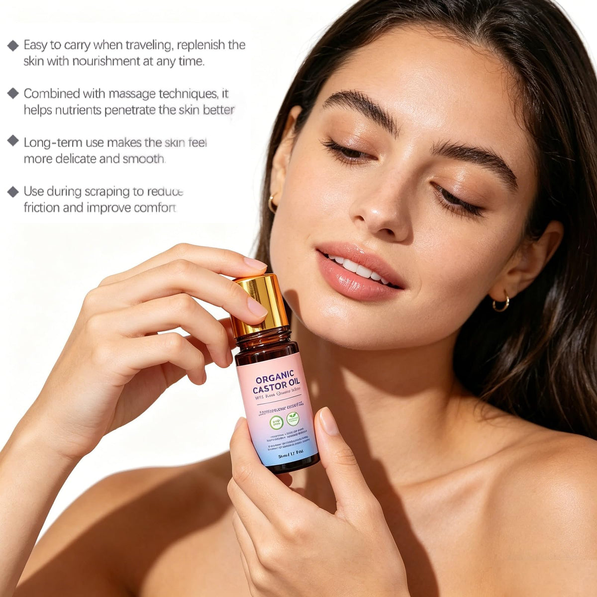 OUKPANE castor oil texture drip highlighting pure cold-pressed consistency