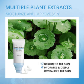 OUKPANE applied on model cheek showing non-greasy dewy finish benefit