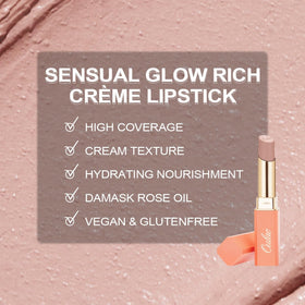 Oulac lipstick applied on model lips showing satin-matte finish and comfortable wear benefit