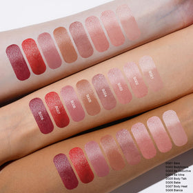 Oulac lipsticks next to makeup bag lifestyle scene suggesting everyday-ready convenience benefit