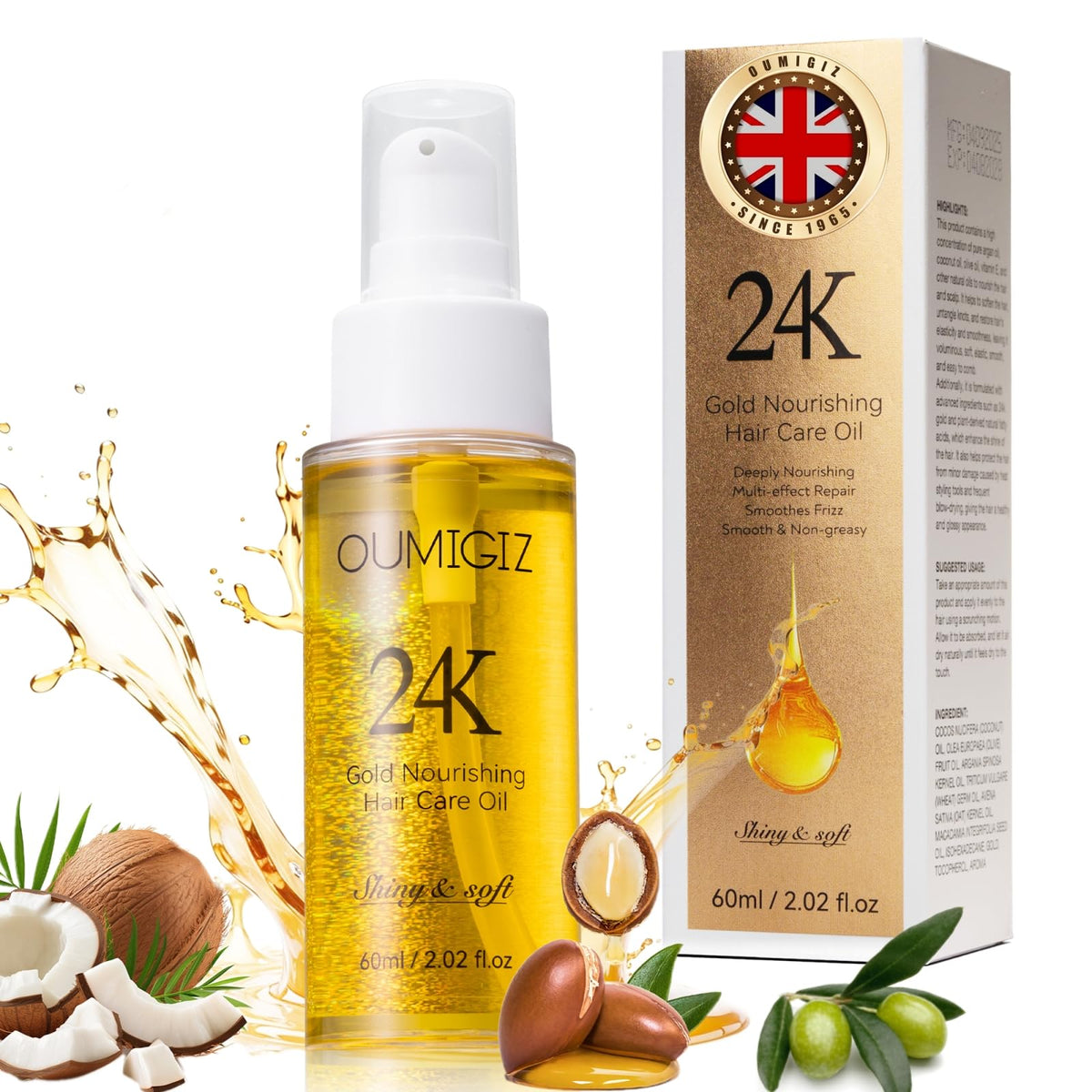 Oumigiz bottle front view showing sleek packaging and premium finish benefit: gift-ready presentation