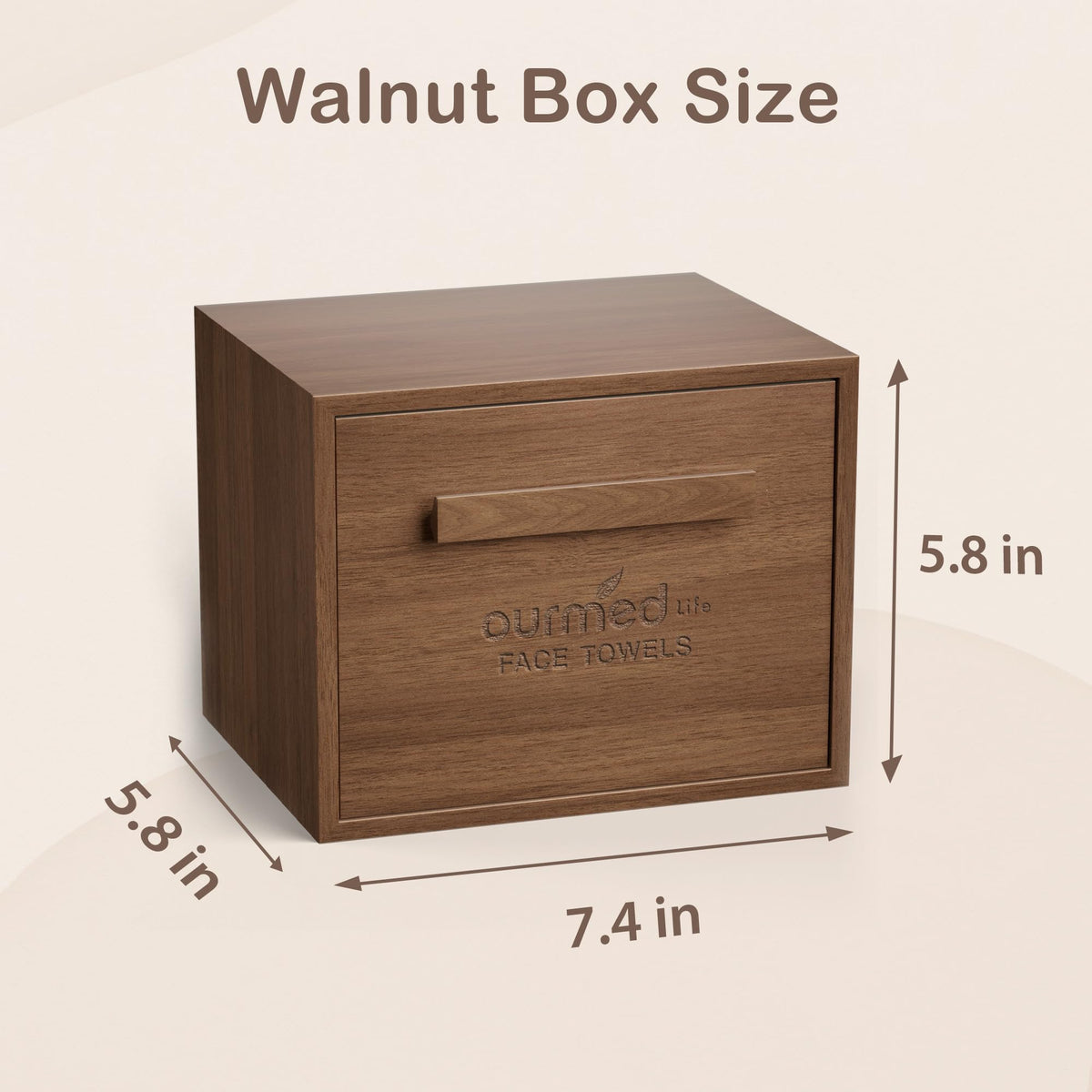Ourmed Life size comparison with hand illustrating compact footprint and easy handling benefit