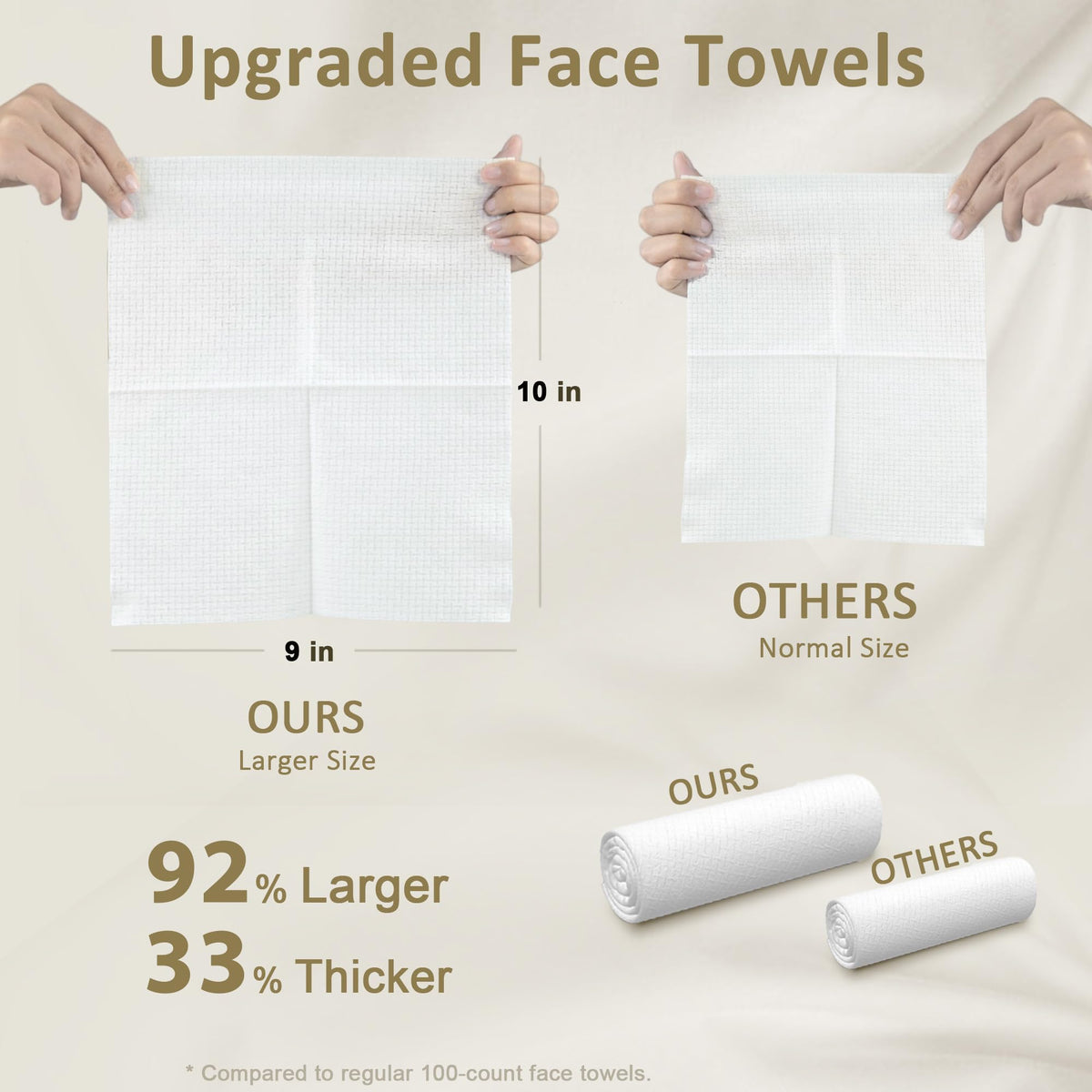 Ourmed Life stacked towels indicating absorbent, thick construction