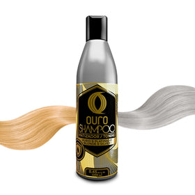 OURO front bottle view showing label and 8.45 fl oz size, highlights toning benefit