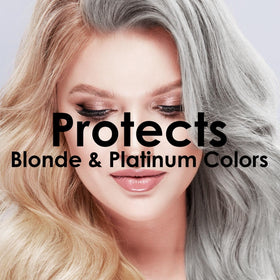 OURO shampoo texture pouring to show violet tint and even application