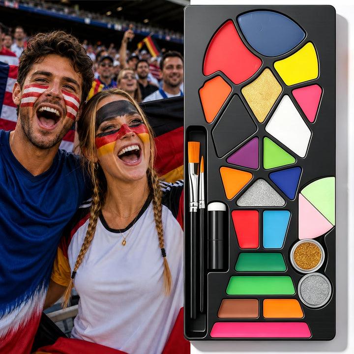Outtshop front packaging showing full 20 color kit and tools for inspiring looks