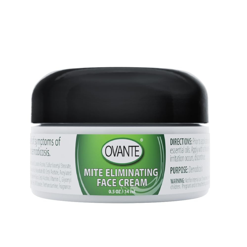 OVANTE jar front view showing cream for quick demodex relief