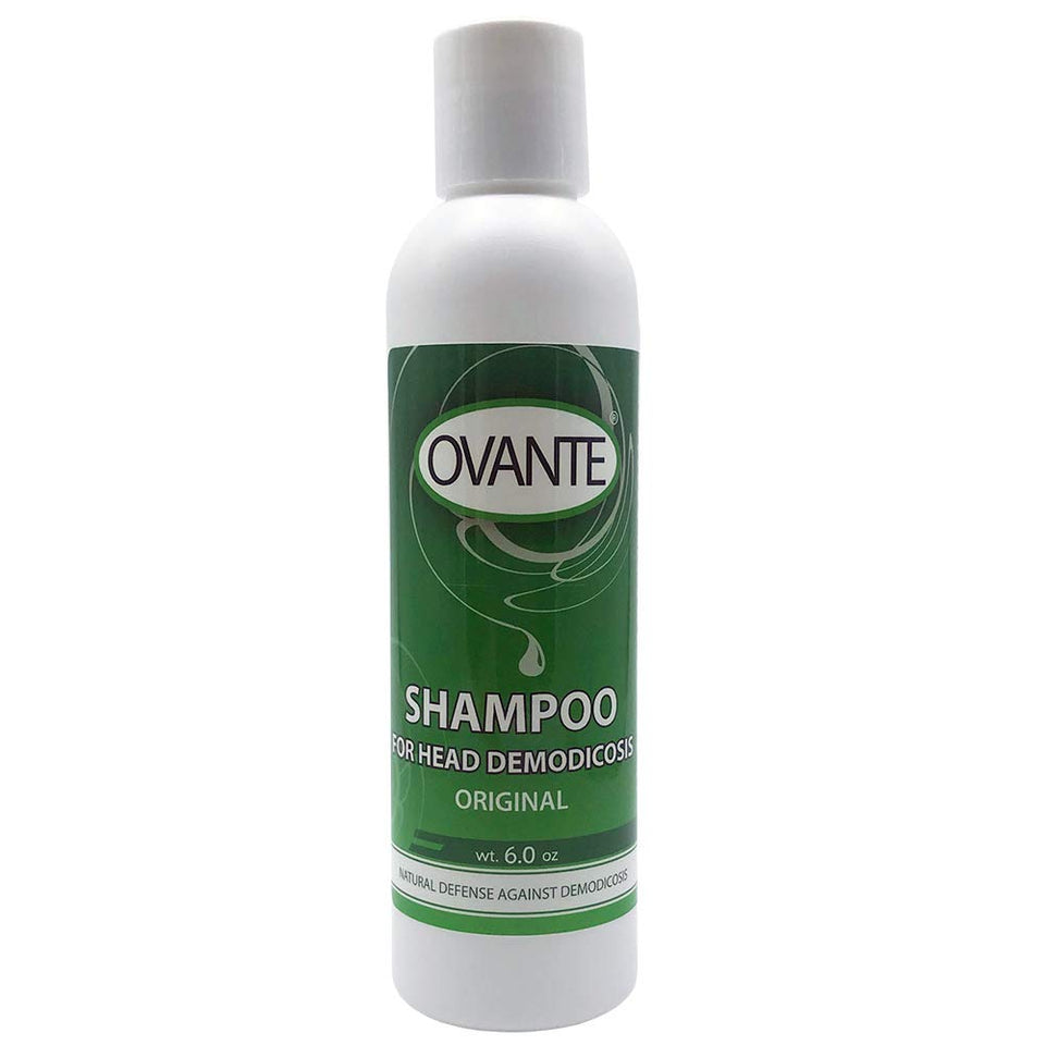 OVANTE Demodex Shampoo front bottle view showing label and 6 oz size for scalp relief