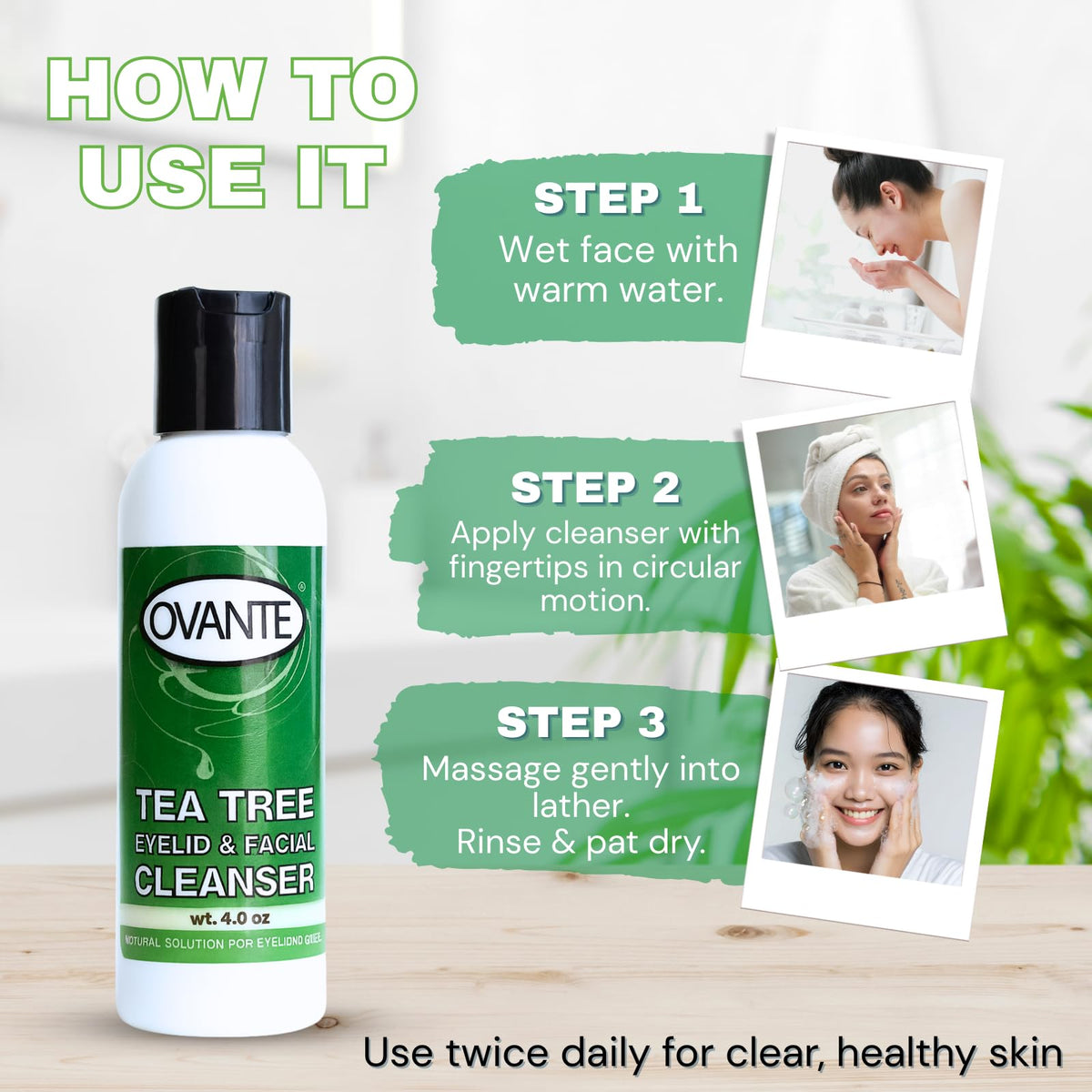 OVANTE texture foam detail showing gentle lather for comfortable cleansing