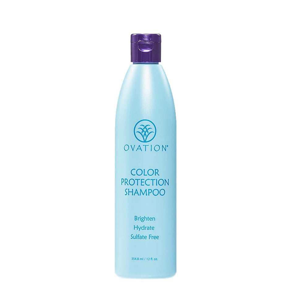 Ovation Hair front label showing product name and benefits for color protection