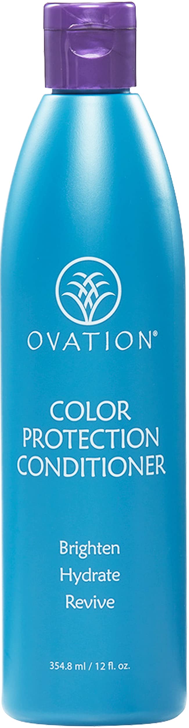 Ovation Hair front packaging showing 12 oz bottle and product name benefits