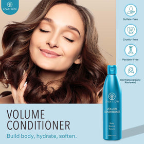 Ovation Hair creamy conditioner texture close-up showing lightweight absorption