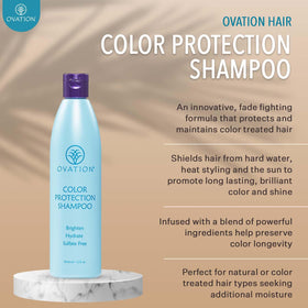 Ovation Hair rice, avocado, and passionfruit visuals highlighting nourishing botanicals