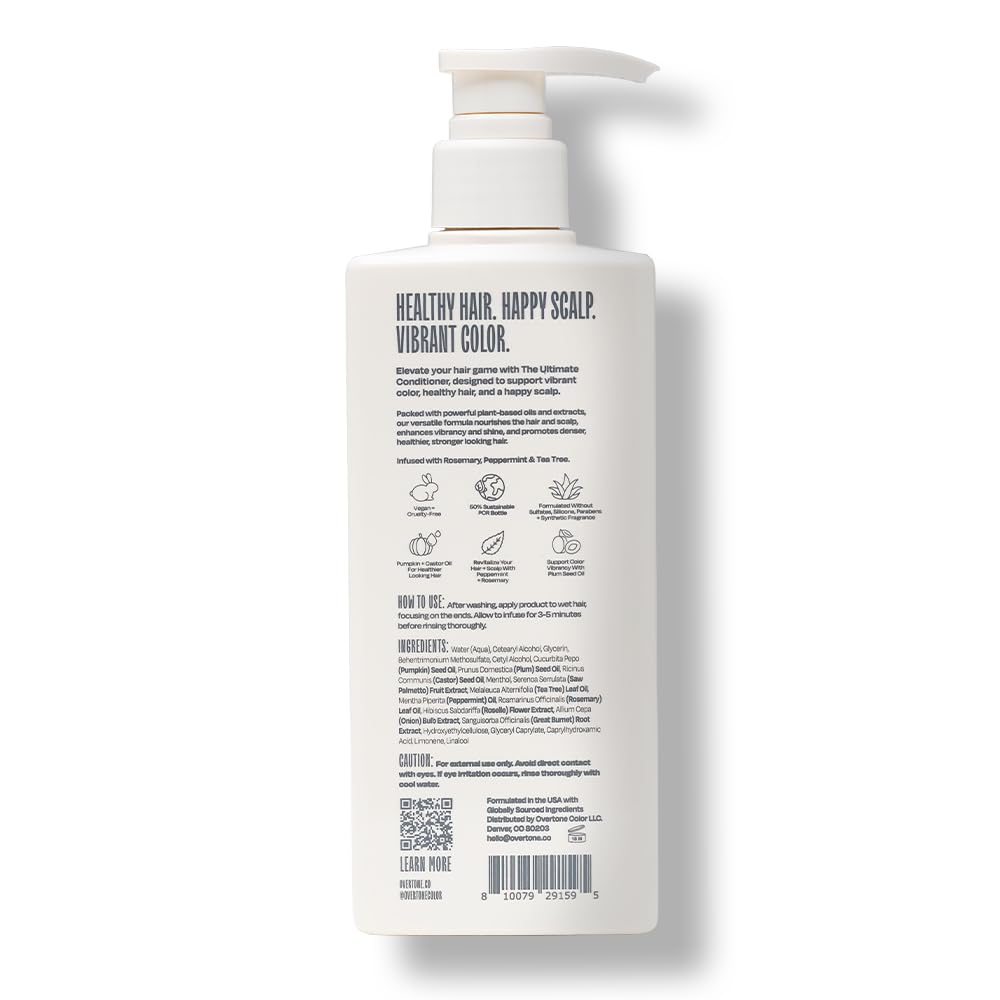 oVertone conditioner texture pouring for hydrating slip and detangling
