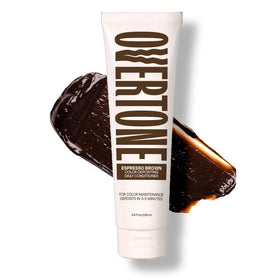 oVertone front bottle view showing Espresso Brown label and instant color boost