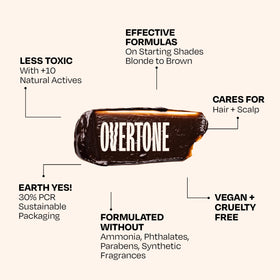 oVertone on bathroom shelf with towel suggesting routine color maintenance