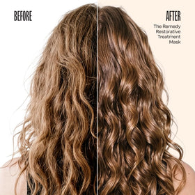 oVertone remedy before and after hair showing improved shine