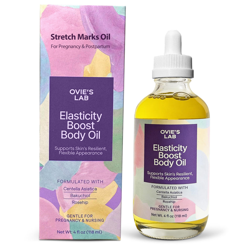 Ovie's Lab front bottle view showing packaging and easy-pour cap for daily use