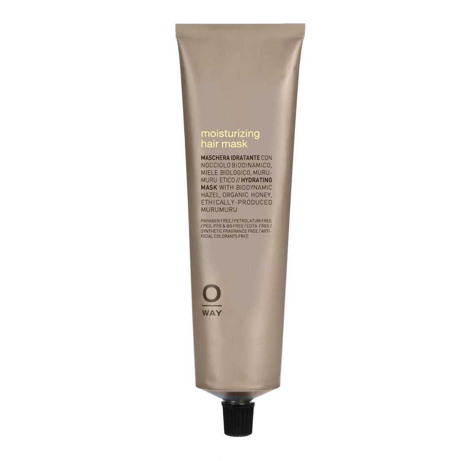OWAY moisturizing hair mask front jar showing label and size for easy identification and daily use benefit