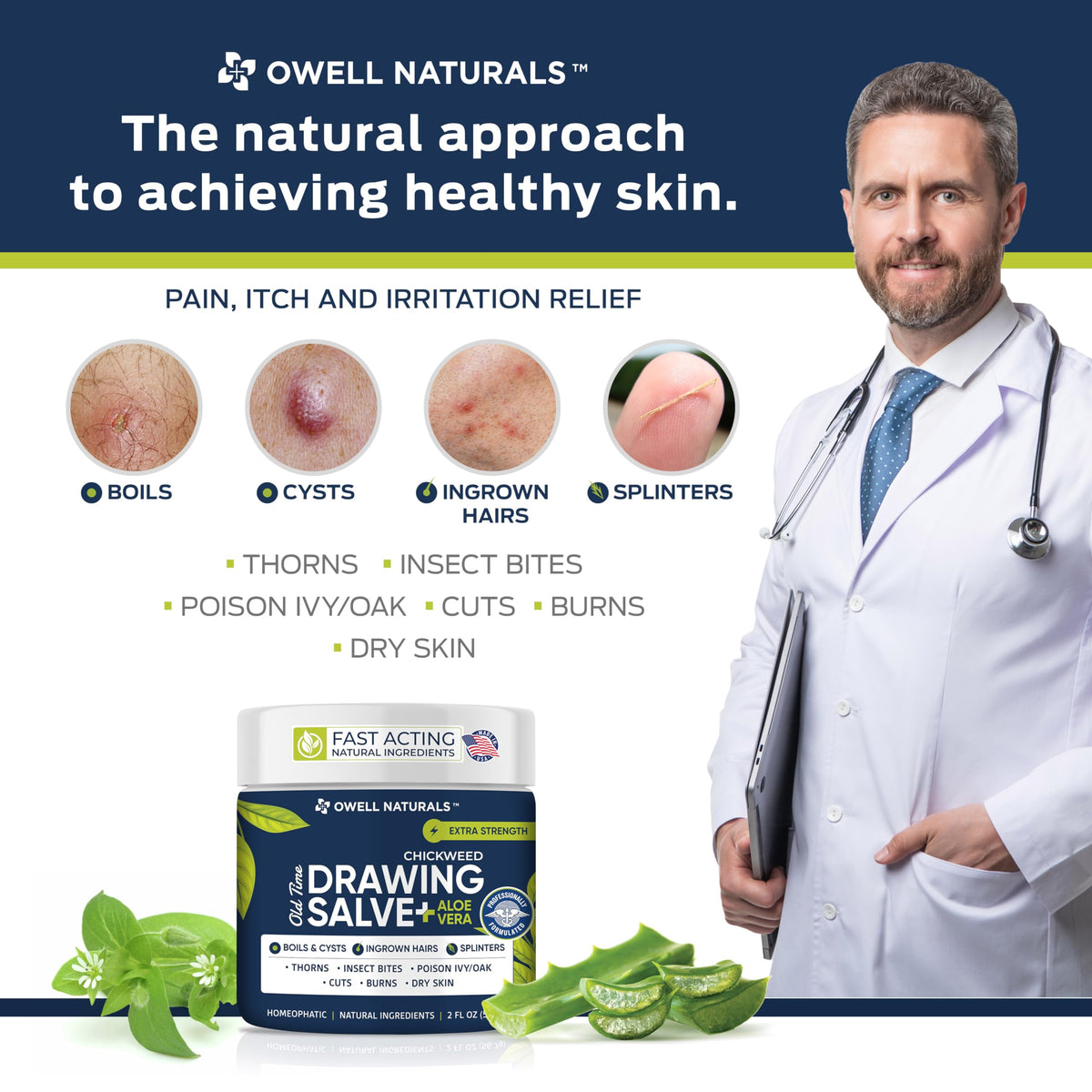 OWELL Naturals open jar texture close-up highlighting smooth salve for easy spreading