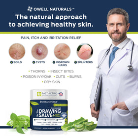 Owell Naturals close-up texture of the salve showing thick balm consistency for long contact