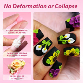 Ownest KYDA sculpture pen in use creating precise 3D nail detail benefit