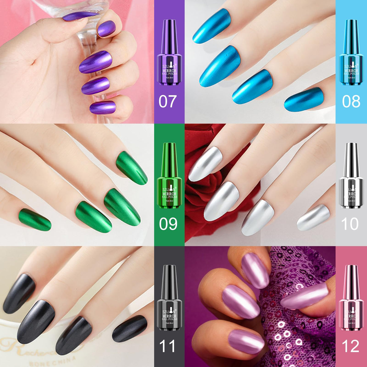 Ownest mirror finish on nails reflecting light for glossy, eye-catching effect