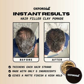 OXFORDhill styled hair on model showing natural matte volume and texture
