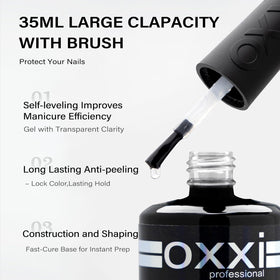 OXXI Professional being applied to a nail tip demonstrating easy shaping benefit
