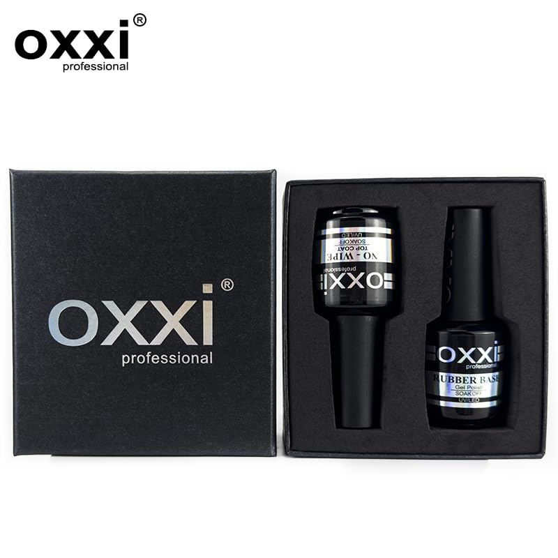 OXXI Professional close-up of two 15ml gel bottles highlighting formulas