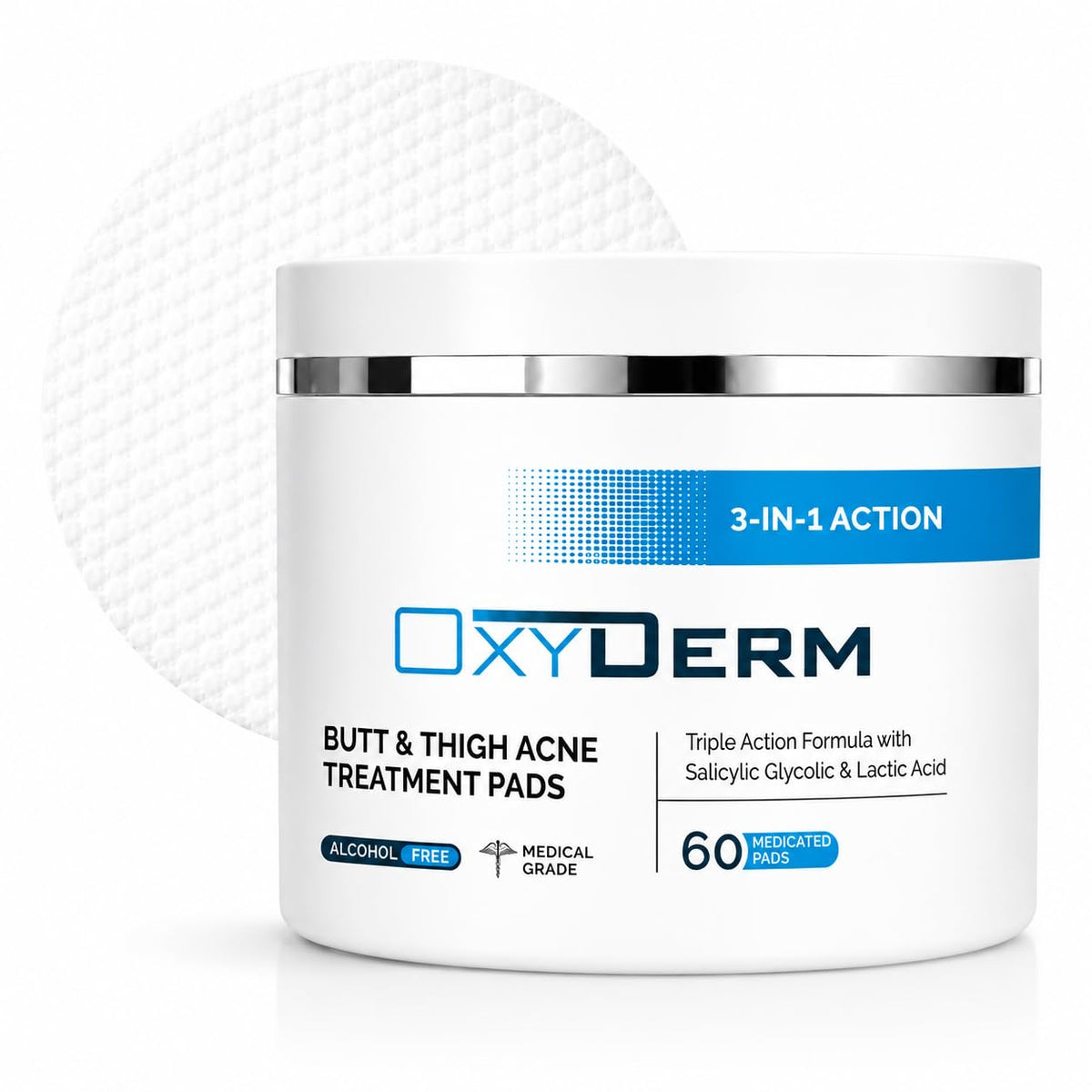 oxyderm front packaging showing product name and purpose for clear skin