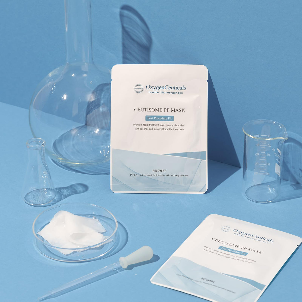 Model wearing OxygenCeuticals Ceutisome PP Mask showing fit and comfort