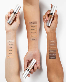 Oxygenetix before and after demonstrating even coverage and tone benefit