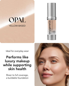 Oxygenetix texture swatch of Opal illustrating weightless blendability