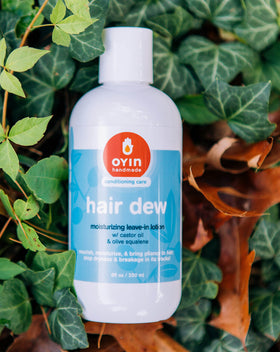 Oyin Handmade Hair Dew 33 oz pump bottle for easy, mess-free dispensing