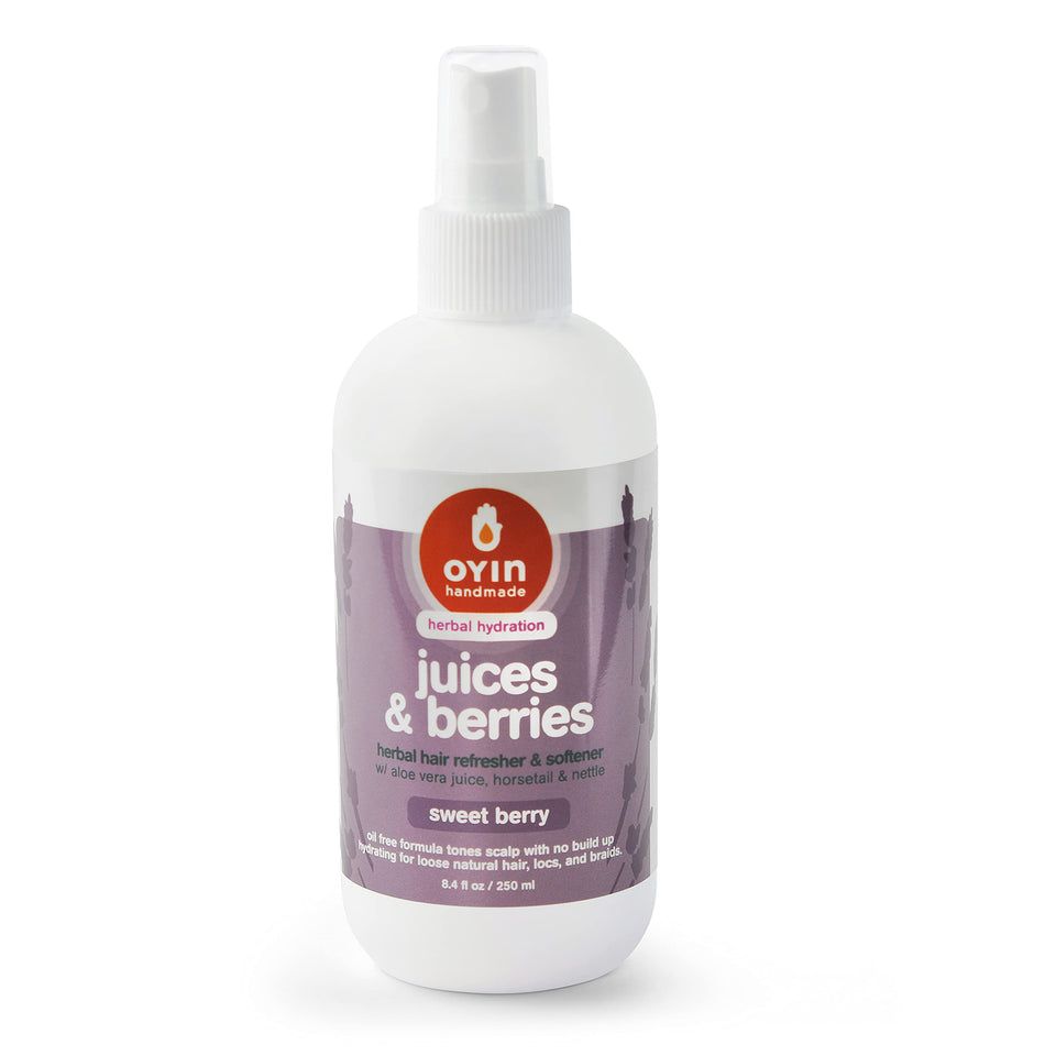Oyin Handmade front bottle view showing label and product packaging benefits