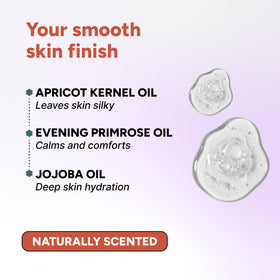 OYO applying oil to bikini line demonstrating soothing hydration after shaving