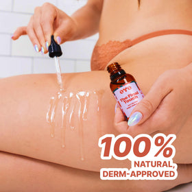 OYO bottle on bathroom counter lifestyle shot promoting gentle post-shave care