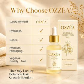 OZZÊA application on leg showing soothing post-shave hydration benefit