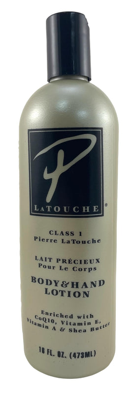 P. Latouche pump dispenser close-up demonstrating easy, controlled lotion dispensing benefit.
