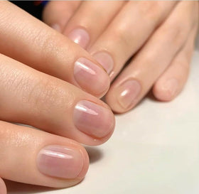 P-Shine before and after nails showing improved strength and shine