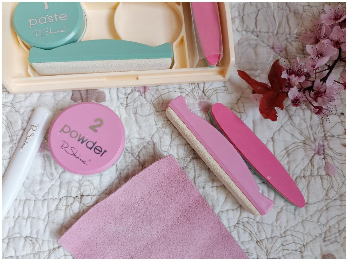 P-Shine deerskin applicators set for gentle polishing and even application