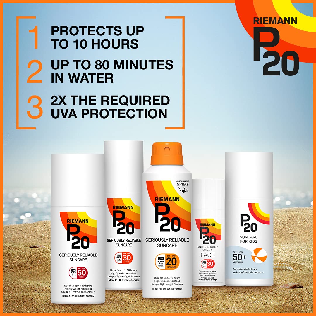 P20 label close-up showing features and ingredient simplicity benefit
