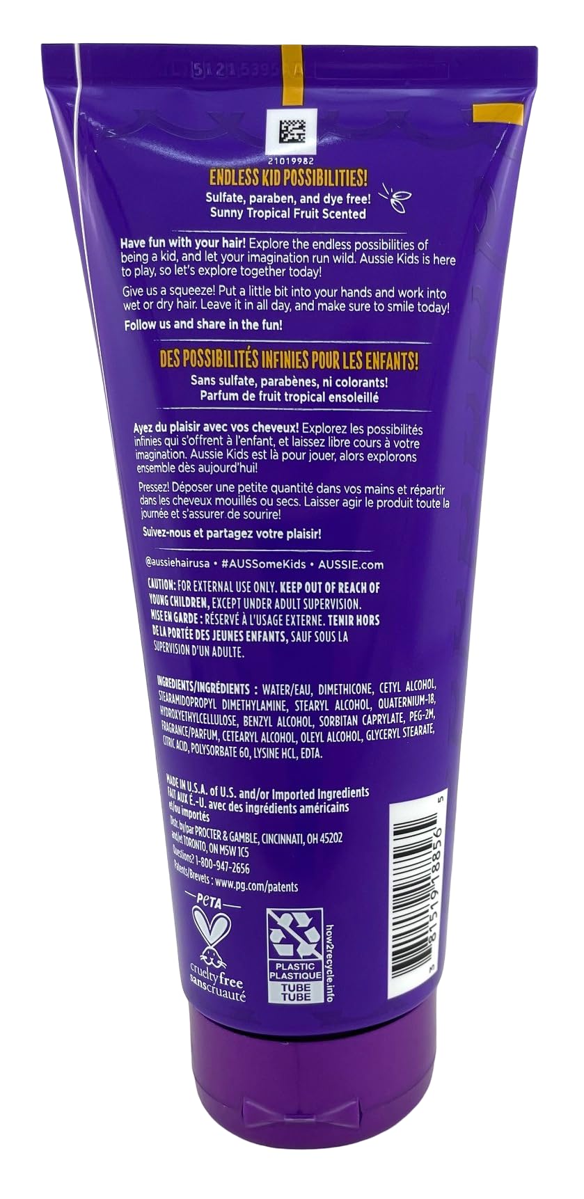 P&G-Aussie product in use with child applying conditioner for easier detangling
