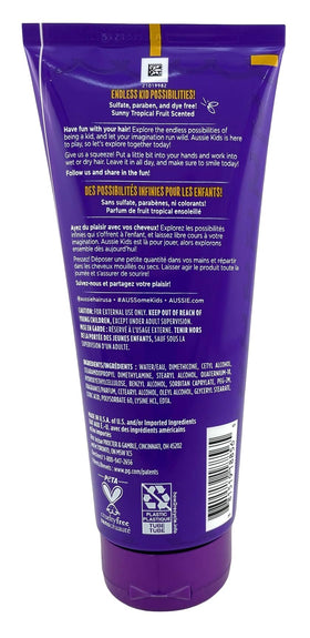 P&G-Aussie product in use with child applying conditioner for easier detangling
