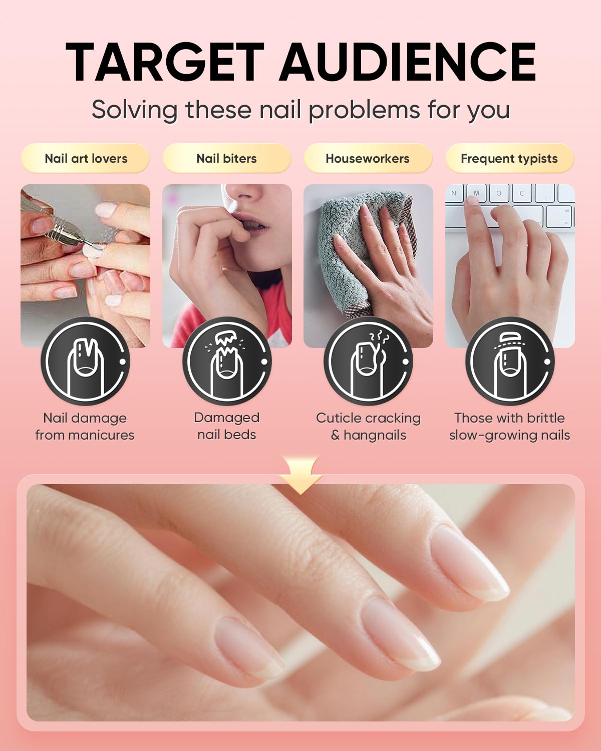 Pacfe oil applied to cuticle demonstrating hydration and smoother nails