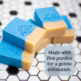 Pacha Soap Co bar lathering in hand providing cleansing and hydration