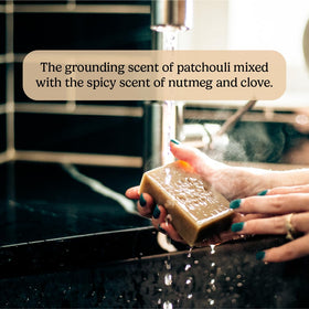 Pacha Soap Co product label and ingredient list highlighting clean-sourced benefits