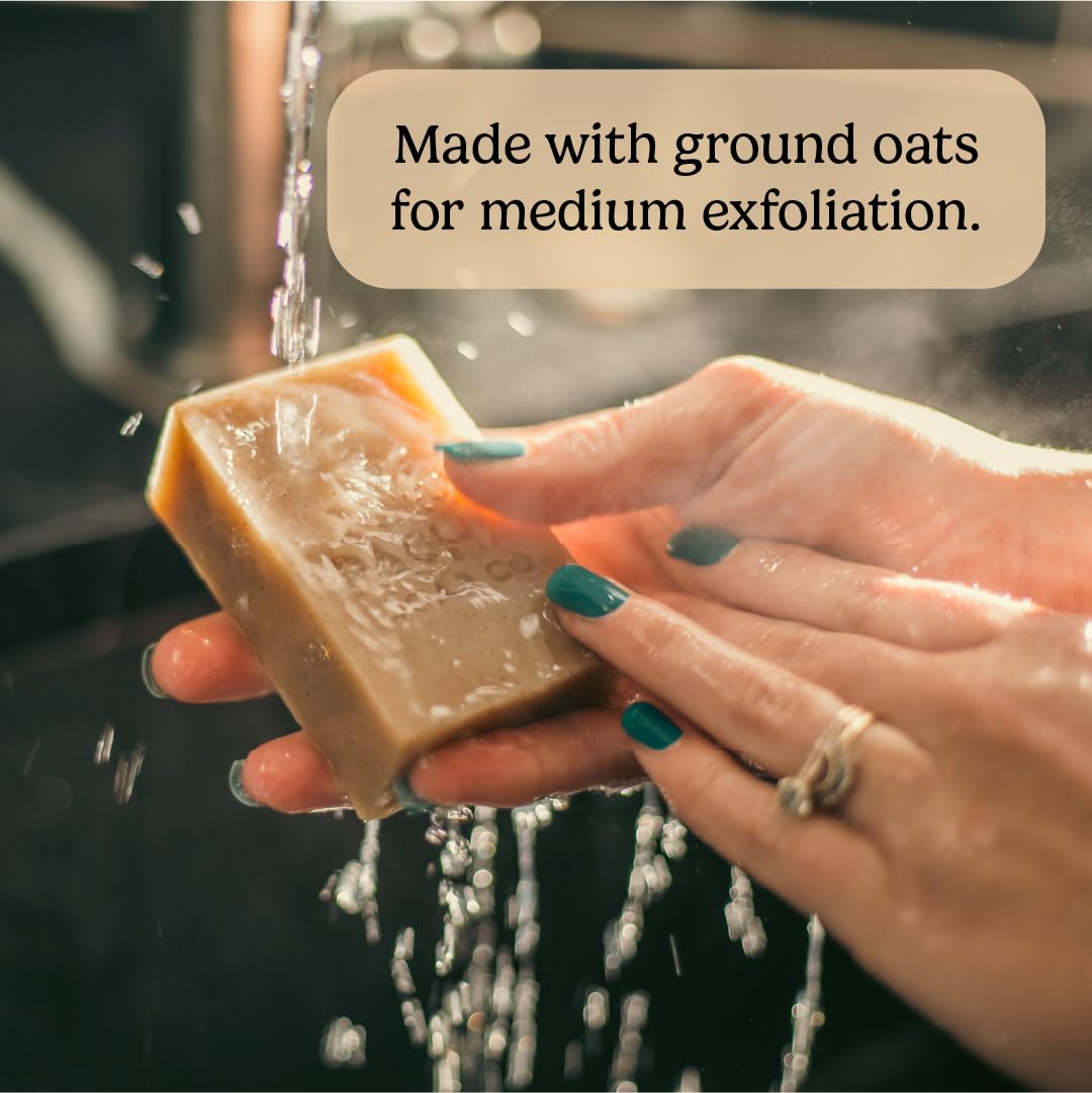 Pacha Soap Co creamy lather in hand demonstrating effective cleansing benefit
