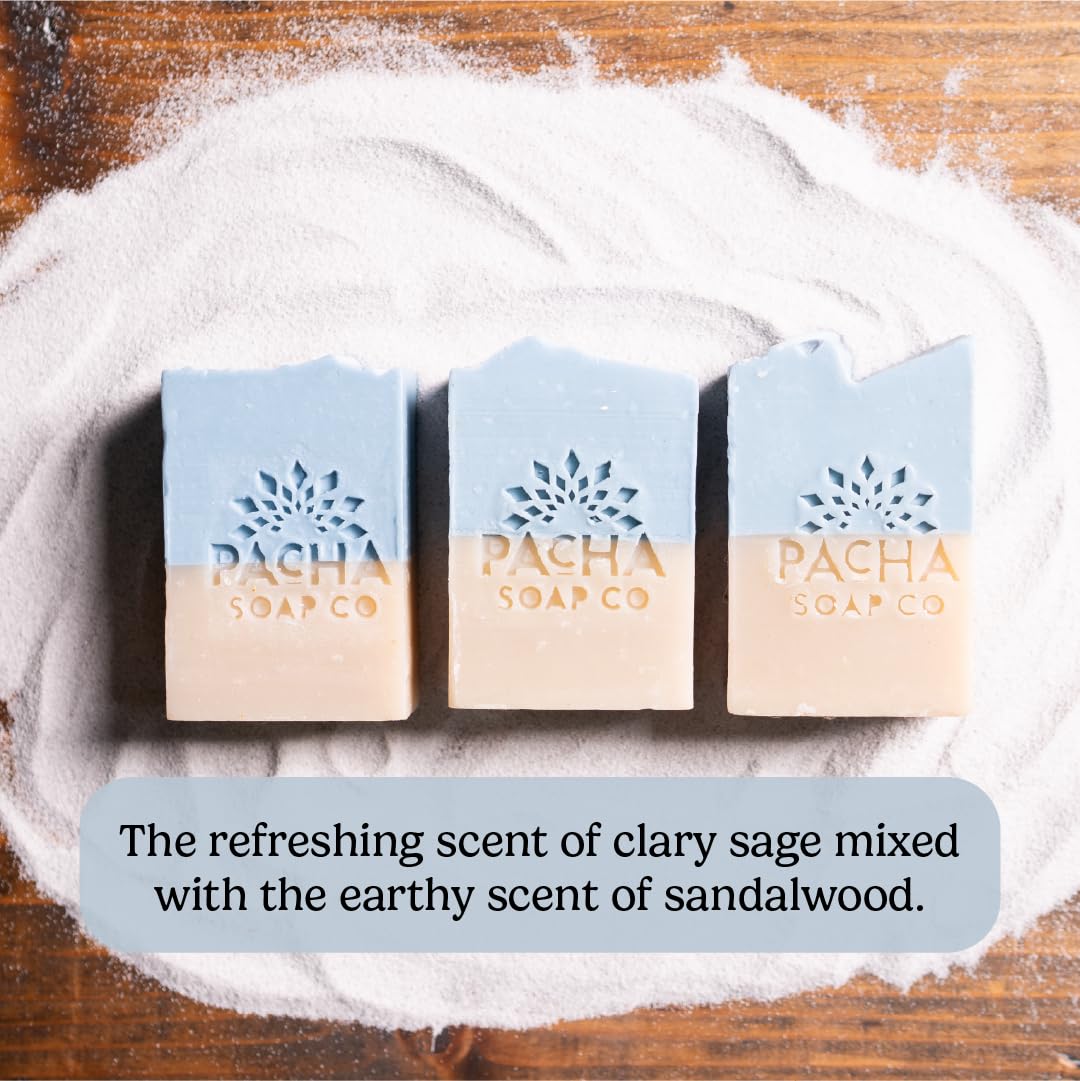 Pacha Soap Co label close-up highlighting ingredients and clean formulation